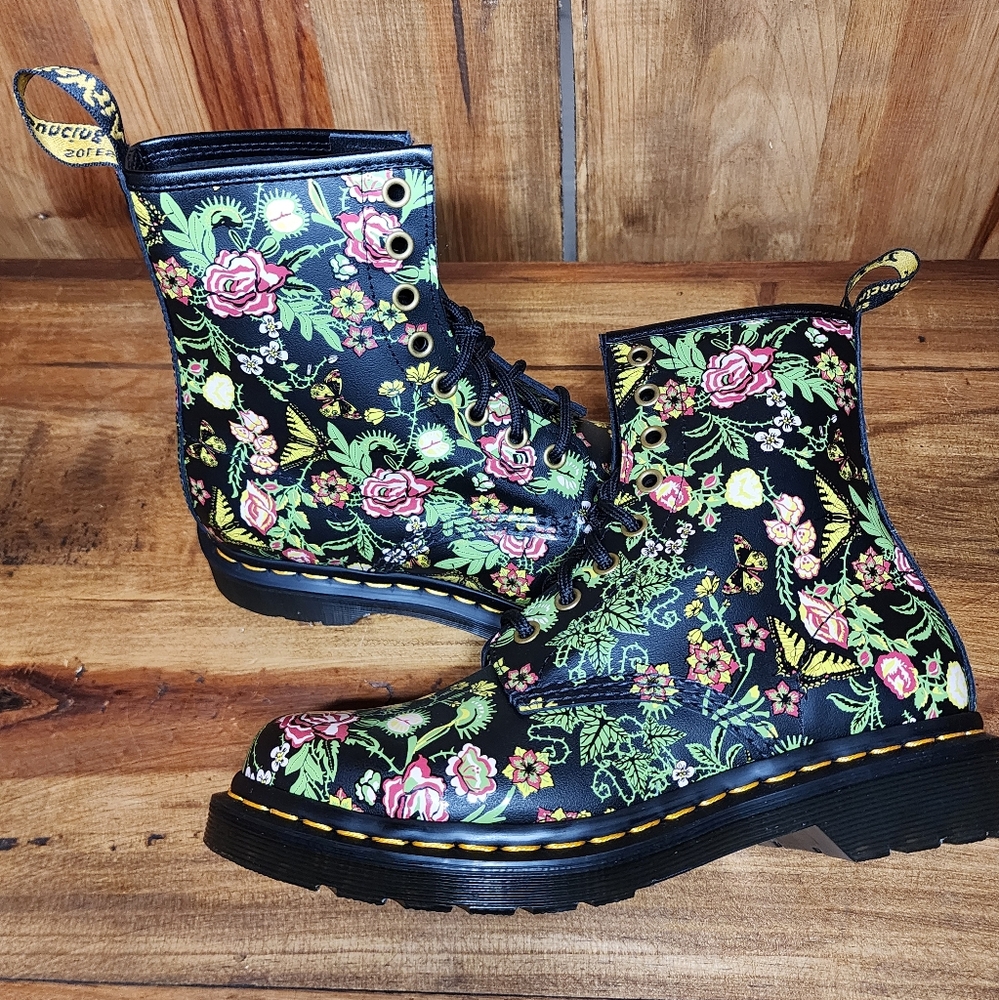 Dr Martens 1460 Floral Bloom Leather Lace Up - Picture 6 of 13